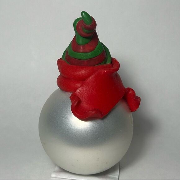 Vintage Department 56 Mercury Glass Snowman Red Scarf Glass Ball Ornament - Picture 4 of 6